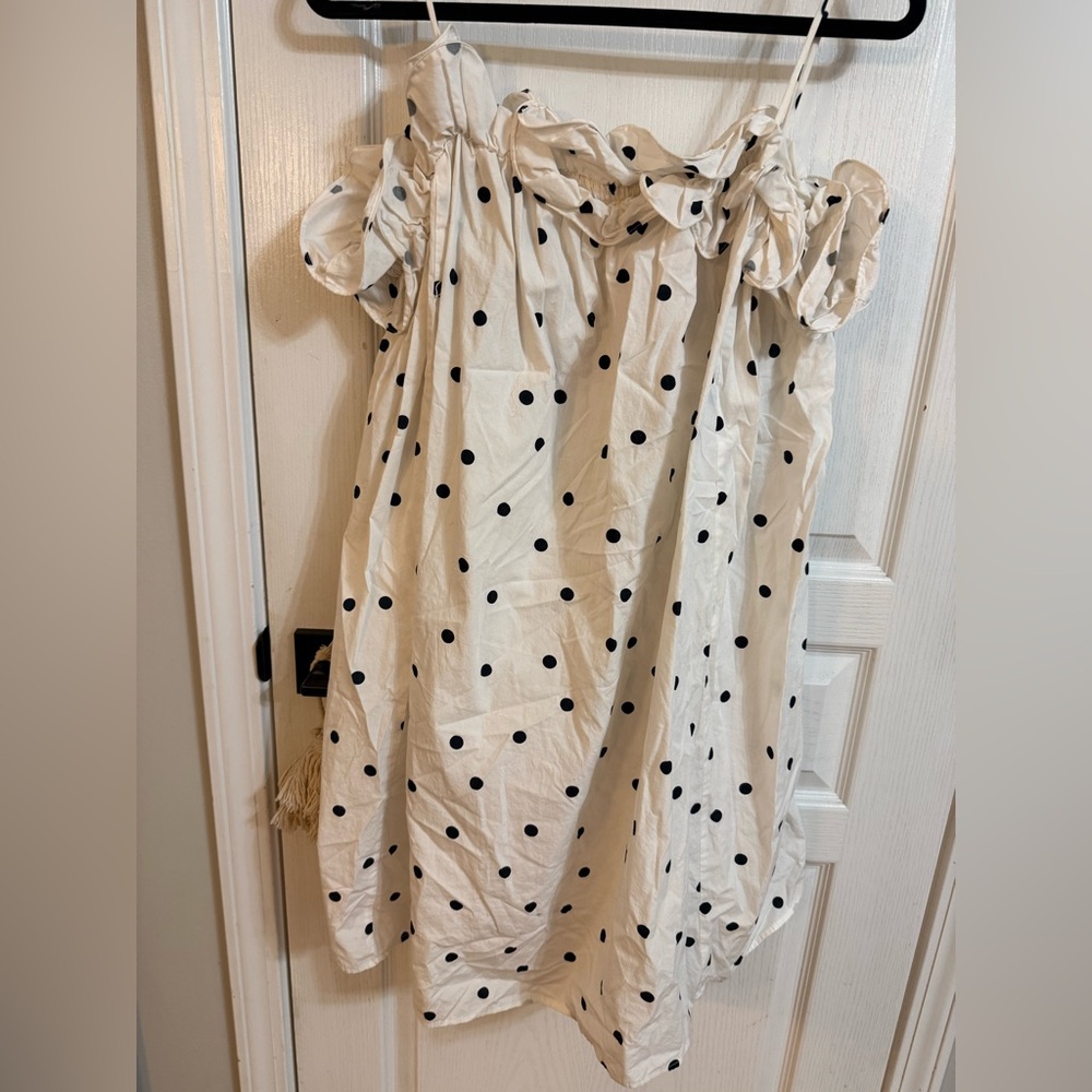 H&M Cream Dress with Black Polka Dots